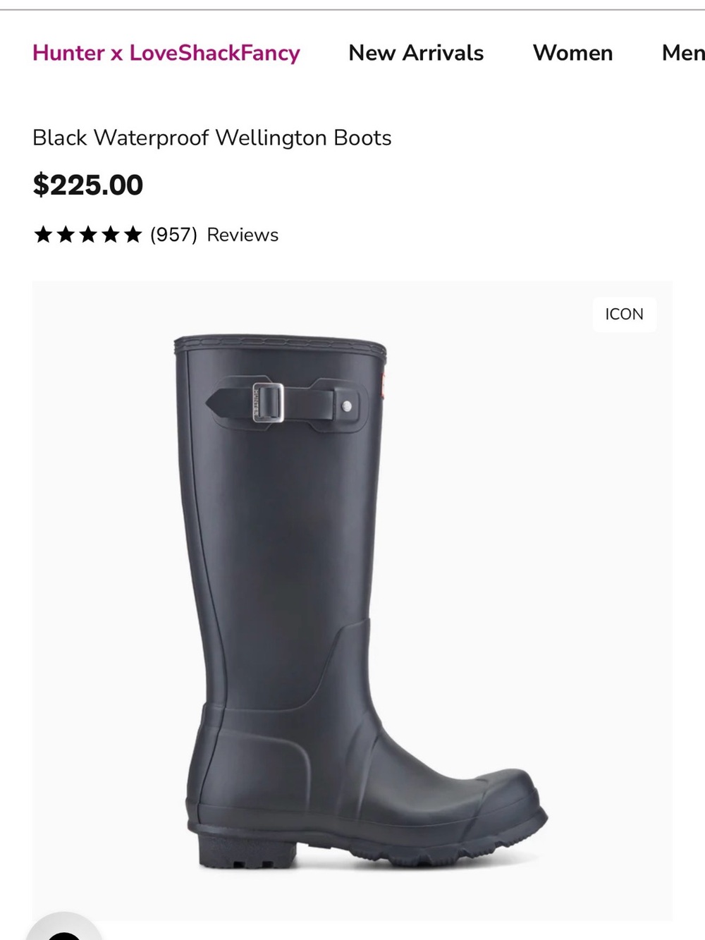 Men’s Hunter Tall Black Rubber Boots - Picture 6 of 6